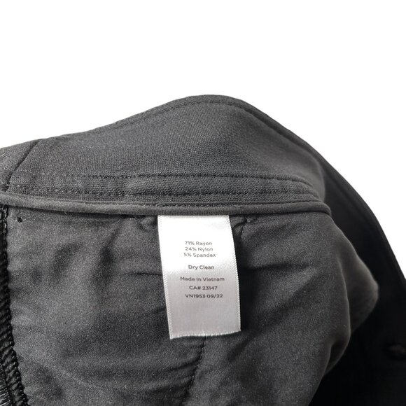 Talbots Luxe Italian Knit Flared Leg Pants Size 14W Black Stretch Button Career - Picture 10 of 10